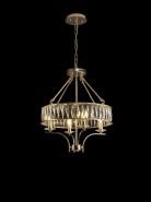 Vivienne French Gold Crystal Ceiling Lights Diyas Ringed & Square Crystal Fittings